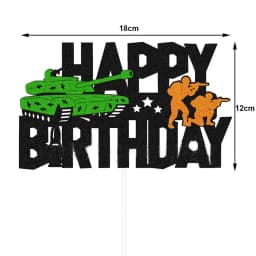 Army Birthday Party Decor Camo Cake Toppers Camouflage Tank Plane Cupcake Topper Birthday Soldier Military Party Supplies