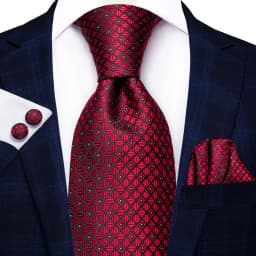 Mens Gift Tie Set Red Wine Burgundy Paisley Wedding Floral Maroon NeckTie For Men Fashion Design Hanky Cufflinks silk Business