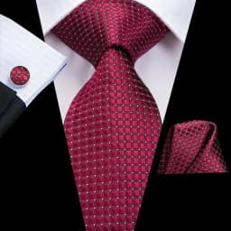 Mens Gift Tie Set Red Wine Burgundy Paisley Wedding Floral Maroon NeckTie For Men Fashion Design Hanky Cufflinks silk Business