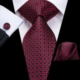 Mens Gift Tie Set Red Wine Burgundy Paisley Wedding Floral Maroon NeckTie For Men Fashion Design Hanky Cufflinks silk Business