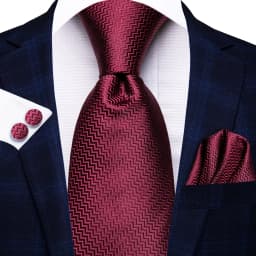 Mens Gift Tie Set Red Wine Burgundy Paisley Wedding Floral Maroon NeckTie For Men Fashion Design Hanky Cufflinks silk Business