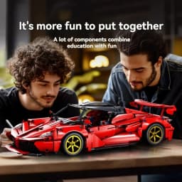 2025 MOC Technical City Red Racing Car Hypercar Model Building Blocks DIY Supercar Brick Puzzle Toys Kid Adult Birthday Gifts