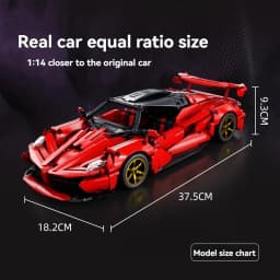 2025 MOC Technical City Red Racing Car Hypercar Model Building Blocks DIY Supercar Brick Puzzle Toys Kid Adult Birthday Gifts