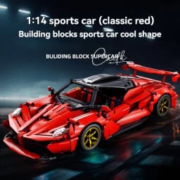 2025 MOC Technical City Red Racing Car Hypercar Model Building Blocks DIY Supercar Brick Puzzle Toys Kid Adult Birthday Gifts
