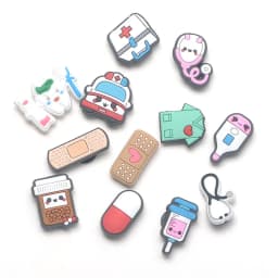 1pcs Cute Medical PVC Shoe Charms Nurse Uniform Ambulance  Shoe Decorations Accessories For Kids Adults Gift