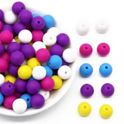 Cute-idea 50pcs Silicone Beads 12mm Food Grade Baby Loose Rounds perles Beads DIY Pacifier Chain Toys Accessories Baby Goods