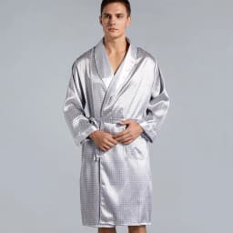 Luxury Men's Silky Satin Kimono Robe 5XL Long Sleeve Sleepwear Bathrobe Oversized Satin Nightgown Summer Home Clothes
