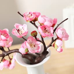 Cherry Red Plum Blossom Silk Artificial Flowers Plastic Branch for Wedding Home Decor Interior Decoration Foam Berry Fake Flower