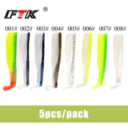 FTK Soft Black Minnow Head 5g 12g 25g Soft Lure Jig Bait Bass Pike Fishing Silicone Baits Crank Hook Jigging Bass Zander