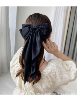 Shiny Silk Long Ribbon Scrunchies Elastic Hair Bands Women Girls Bow Knot Scraf Ponytail Holder Hair Ties Hair Accessories
