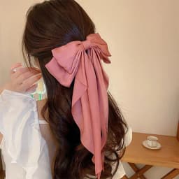 Shiny Silk Long Ribbon Scrunchies Elastic Hair Bands Women Girls Bow Knot Scraf Ponytail Holder Hair Ties Hair Accessories