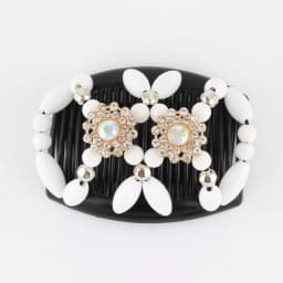 Vintage Magic Hair Comb Women Elastic Beads Hair Accessories Bun Holder Hair Clips Claw Comb-Stay Stretchy Headwear Hair Styling