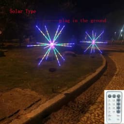 14 Tubes Star 3D Dynamic Firework Lamp with Remote Control RGB LED Colorful Night Light for Holiday Decoration Children's Gift