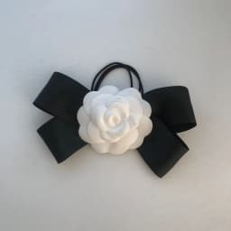 Women Elegant Camellia Hair Clips Wedding Accessories Hairpins Chic France Handmade White Flower Hair Tie Bow Knot Tie Barrette