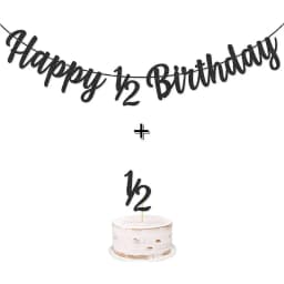 6 Months Happy Birthday Banner Happy 1/2 Birthday Banner Flag Banner for Half Year Baby Shower Birthday Party Decorations