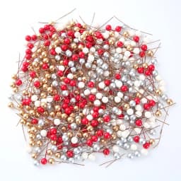 50/100pcs/Lot mini plastic berry artificial flower red cherry pearlescent stamen wedding Christmas Cake Box Wreaths Decoration
