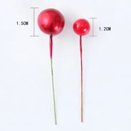 50/100pcs/Lot mini plastic berry artificial flower red cherry pearlescent stamen wedding Christmas Cake Box Wreaths Decoration