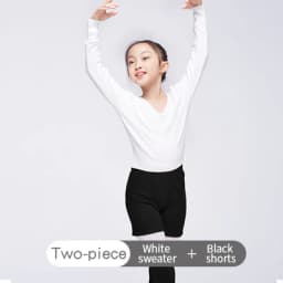Kids Girl Ballet Sweater With Shorts Set Ballet Dance Gymnastics Wear Knitted Leg Warmer Long Sleeve Pull Over Sweater Winter