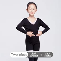 Kids Girl Ballet Sweater With Shorts Set Ballet Dance Gymnastics Wear Knitted Leg Warmer Long Sleeve Pull Over Sweater Winter