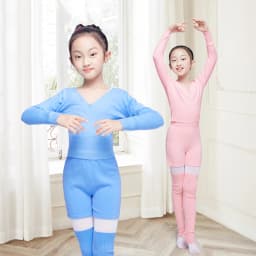 Kids Girl Ballet Sweater With Shorts Set Ballet Dance Gymnastics Wear Knitted Leg Warmer Long Sleeve Pull Over Sweater Winter