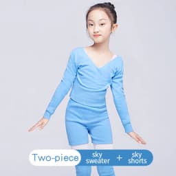 Kids Girl Ballet Sweater With Shorts Set Ballet Dance Gymnastics Wear Knitted Leg Warmer Long Sleeve Pull Over Sweater Winter