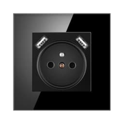 Nywp French standard plug, glass wallboard, French power supply, 16a 220V grounding socket, child protection door