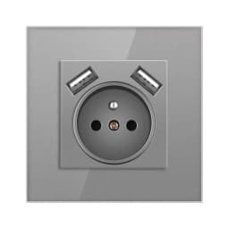 Nywp French standard plug, glass wallboard, French power supply, 16a 220V grounding socket, child protection door