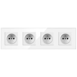 Nywp French standard plug, glass wallboard, French power supply, 16a 220V grounding socket, child protection door