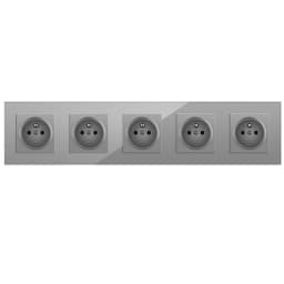 Nywp French standard plug, glass wallboard, French power supply, 16a 220V grounding socket, child protection door
