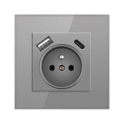 Nywp French standard plug, glass wallboard, French power supply, 16a 220V grounding socket, child protection door