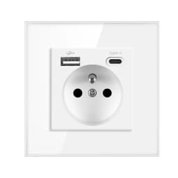 Nywp French standard plug, glass wallboard, French power supply, 16a 220V grounding socket, child protection door