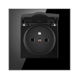 Nywp French standard plug, glass wallboard, French power supply, 16a 220V grounding socket, child protection door