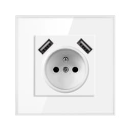 Nywp French standard plug, glass wallboard, French power supply, 16a 220V grounding socket, child protection door