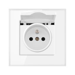 Nywp French standard plug, glass wallboard, French power supply, 16a 220V grounding socket, child protection door