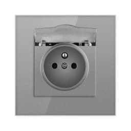 Nywp French standard plug, glass wallboard, French power supply, 16a 220V grounding socket, child protection door