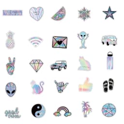 10/50PCS Mixed VSCO Holographic Laser Cartoon Stickers Luggage Skateboard Cute DIY Cool Graffiti Girl Gradient Sticker Decals