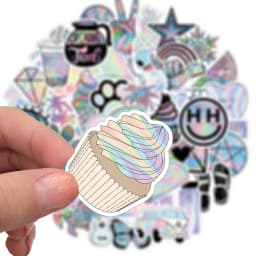 10/50PCS Mixed VSCO Holographic Laser Cartoon Stickers Luggage Skateboard Cute DIY Cool Graffiti Girl Gradient Sticker Decals