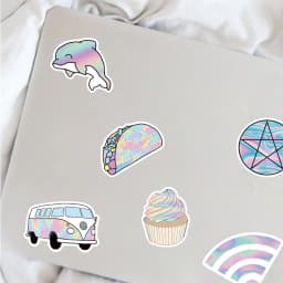 10/50PCS Mixed VSCO Holographic Laser Cartoon Stickers Luggage Skateboard Cute DIY Cool Graffiti Girl Gradient Sticker Decals