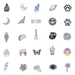 10/50PCS Mixed VSCO Holographic Laser Cartoon Stickers Luggage Skateboard Cute DIY Cool Graffiti Girl Gradient Sticker Decals