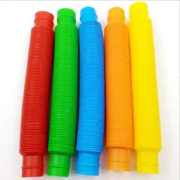 6PCS Flexible Plastic Popular Color Creative Telescopic Pipe Corrugated Decompression Vent Children's Toy Birthday Party Gift