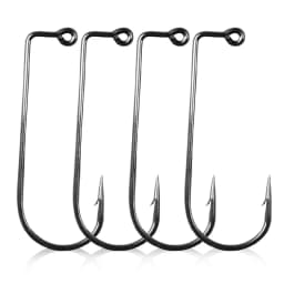 50pcs High Carbon Steel Fishhook Black 90 Degree Aberdeen Offset Jig Fly Tying Strong Wire Fishing Hooks Sea Ocean Accessories