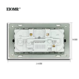 EIOMR EU Electrical Sockets with USB 110~220V 16A Wall Power Socket with Light Switch No Need To Pull The Plug Home Decoration