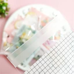 100 Pcs 7x7+3cm Plastic Cartoon Self-Adhesive Bag Bakery Packaging Cookie Snack Candy Bags For Wedding Party Gift