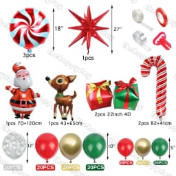 Christmas Balloon Arch Green Gold Red Box Candy Balloons Garland Cone Explosion Star Foil Balloons New Year Christma Party Decor