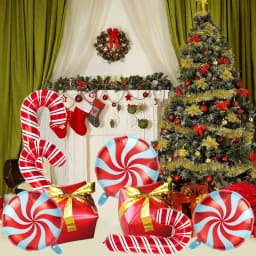 Christmas Balloon Arch Green Gold Red Box Candy Balloons Garland Cone Explosion Star Foil Balloons New Year Christma Party Decor