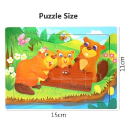 Montessori Wooden Toys for Children Cartoon Animal Jigsaw 3D Puzzle Board Game Educational Toys For Children Gifts
