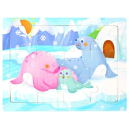 Montessori Wooden Toys for Children Cartoon Animal Jigsaw 3D Puzzle Board Game Educational Toys For Children Gifts