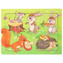 Montessori Wooden Toys for Children Cartoon Animal Jigsaw 3D Puzzle Board Game Educational Toys For Children Gifts