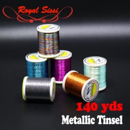Royal Sissi 140 Yards/Spool 0.2mm Metallic Tinsel Thread 12 Optional Colors Micro Rod Wrapping Repairing Line Jig Hook Binding