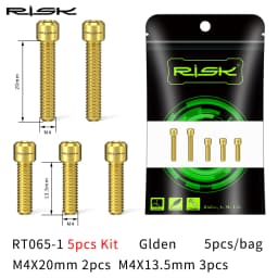 RISK Bicycle Front Rear Derailleur Bolts M4x13.5 M4x20mm Titanium Mountain Road Bike Front & Rear Derailleur Stroke Adjust Screw